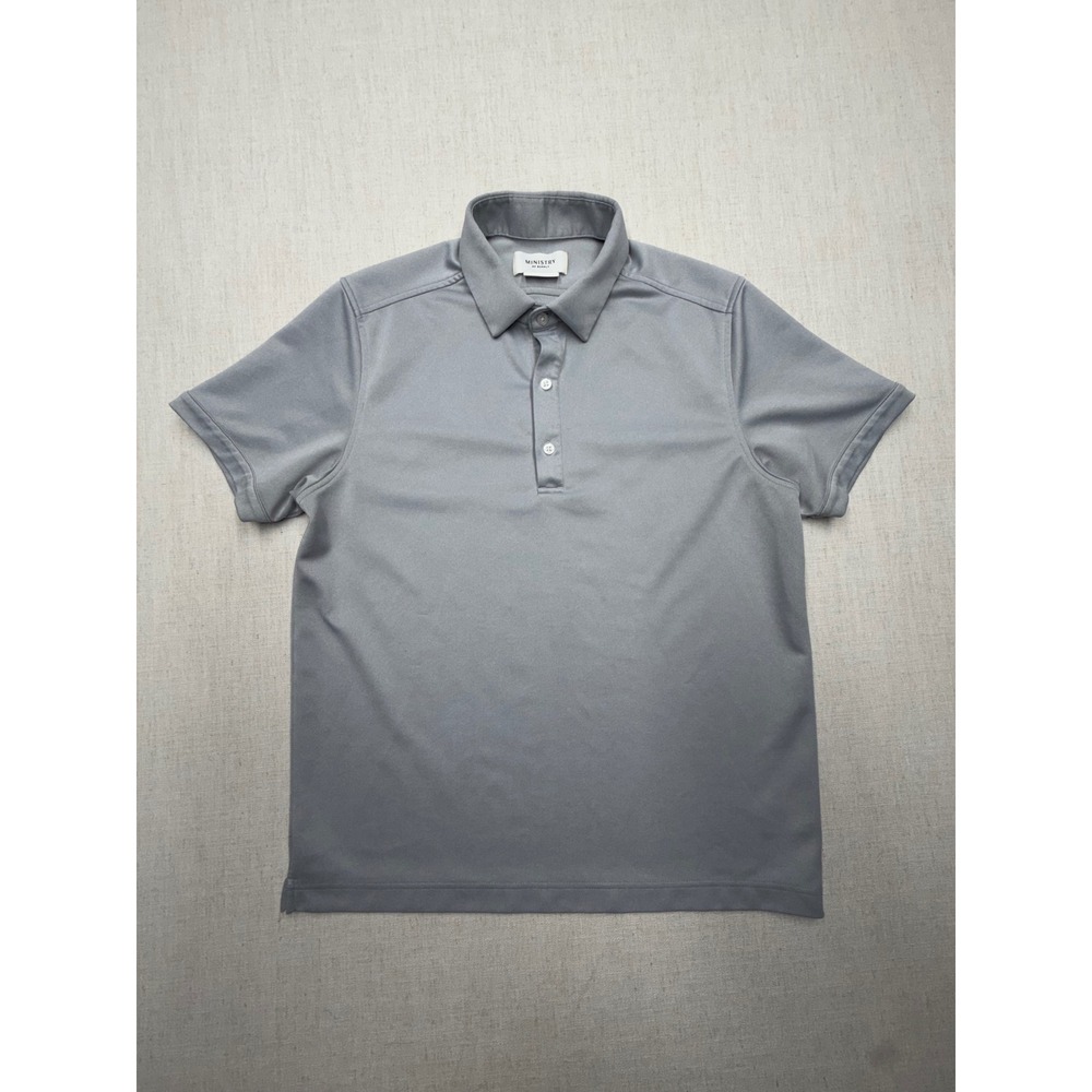 Ministry of Supply Apollo Polo Shirt Mens Large Grey Outlast Temperature Control
